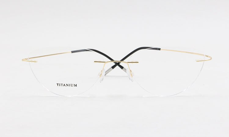 Bclear Women Rimless Cat Eye Memory Titanium Eyeglasses 2003 Rimless Bclear