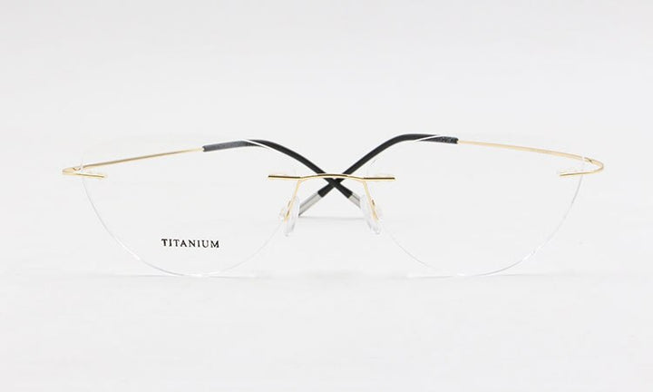 Bclear Women Rimless Cat Eye Memory Titanium Eyeglasses 2003 Rimless Bclear