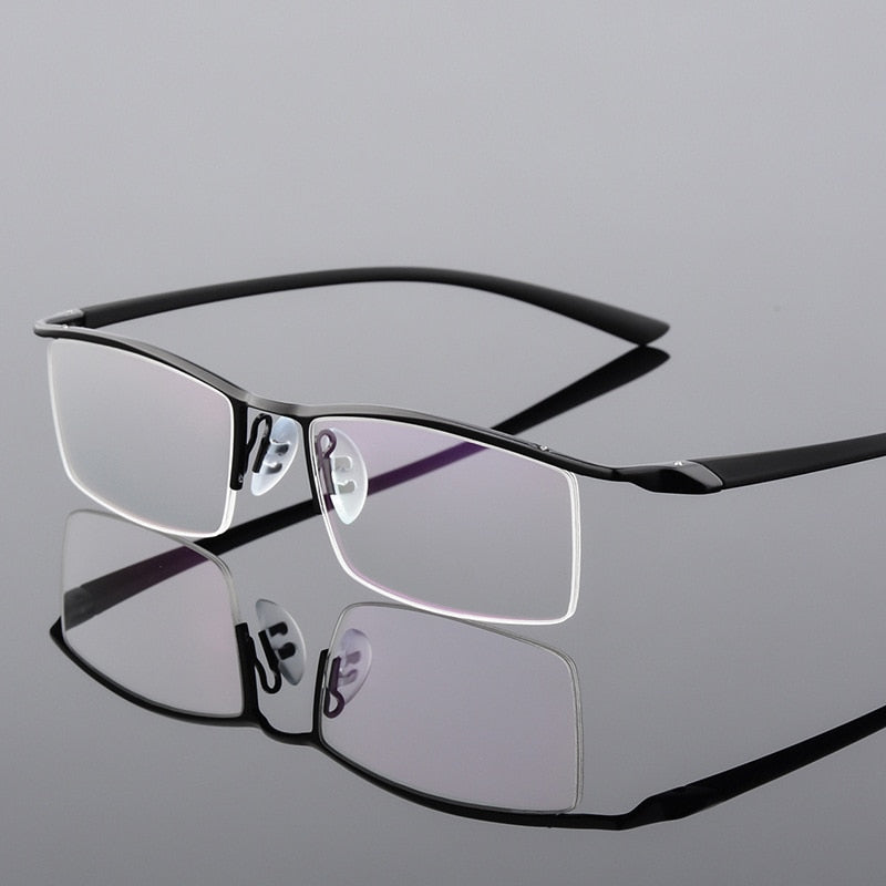 Hotony Men's Semi Rim Browline Alloy Frame Eyeglasses P8190 Semi Rim Hotony