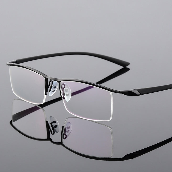 Hotony Men's Semi Rim Browline Alloy Frame Eyeglasses P8190 Semi Rim Hotony