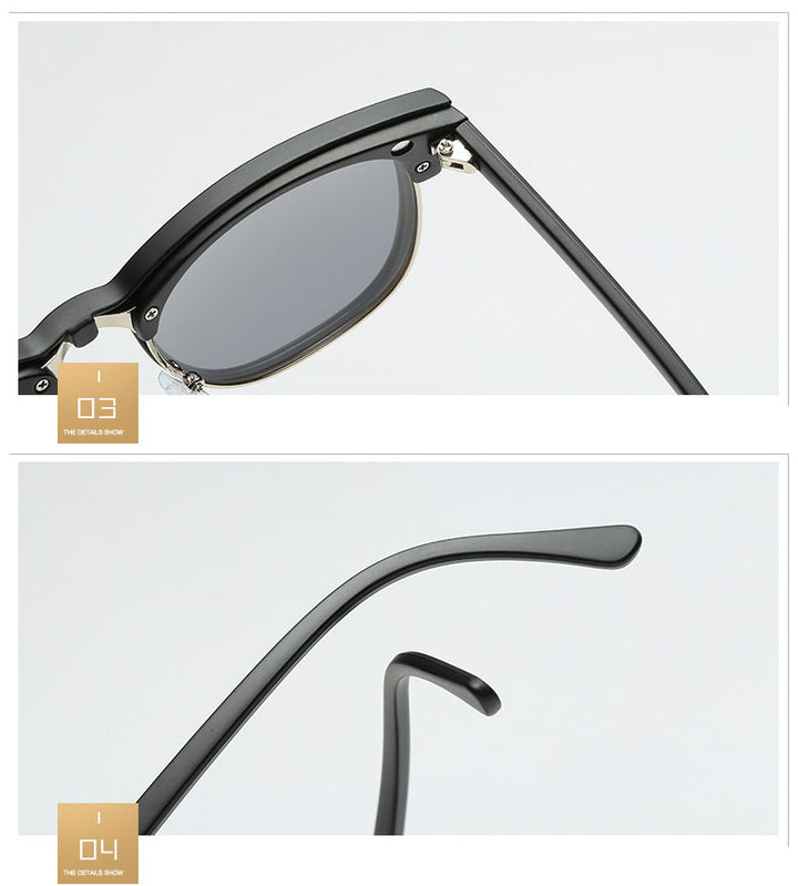 Reven Jate Men's Full Rim Square Polycarbonate Eyeglasses Clip On Polarized Sunglasses 2218 With Clip Ons Reven Jate