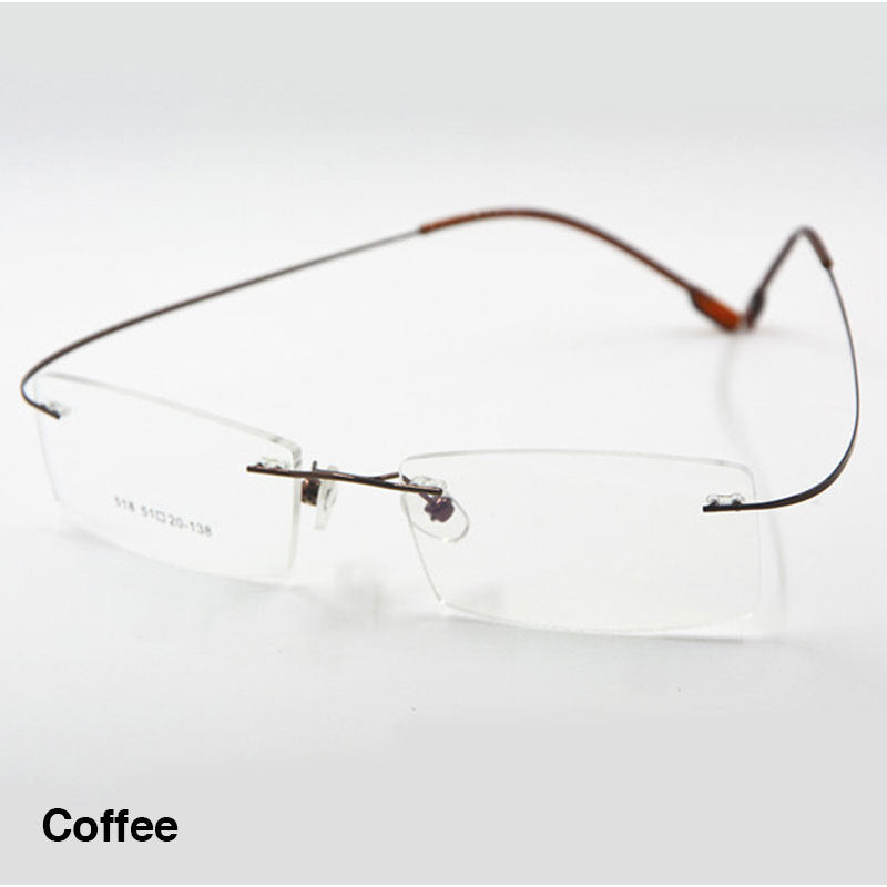 Reven Jate Unisex Rimless Square Titanium Alloy Eyeglasses 2241 Rimless Reven Jate