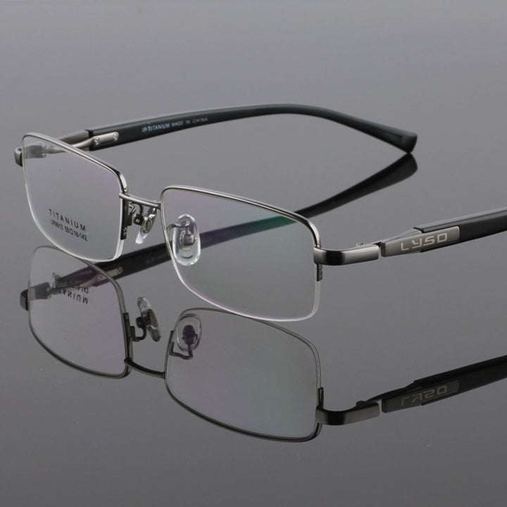Bclear Men's Eyeglasses Titanium Acetate Lr9910 Full Rim Bclear gray