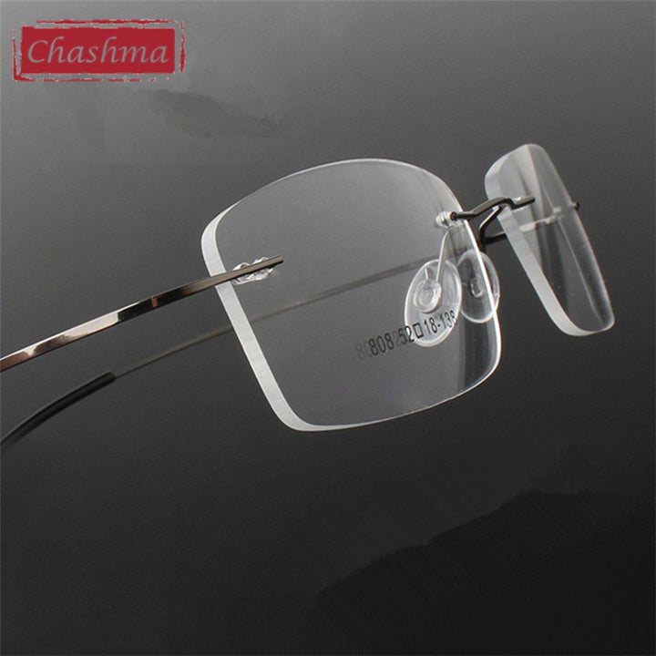 Chashma Ottica Unisex Rimless Rectangle Titanium Eyeglasses Frp1510 Rimless Chashma Ottica