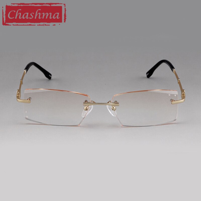 Chashma Men's Rimless Square Alloy Eyeglasses 58128 Rimless Chashma