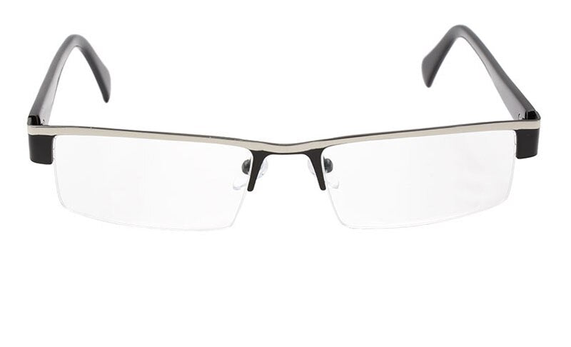 Hotochki Men's Semi Rim Stainless Steel Alloy Frame Reading Glasses D2015 Reading Glasses Hotochki
