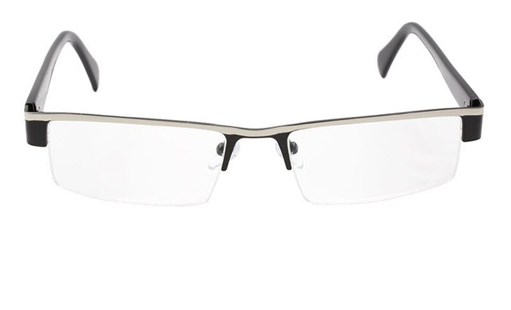 Hotochki Men's Semi Rim Stainless Steel Alloy Frame Reading Glasses D2015 Reading Glasses Hotochki