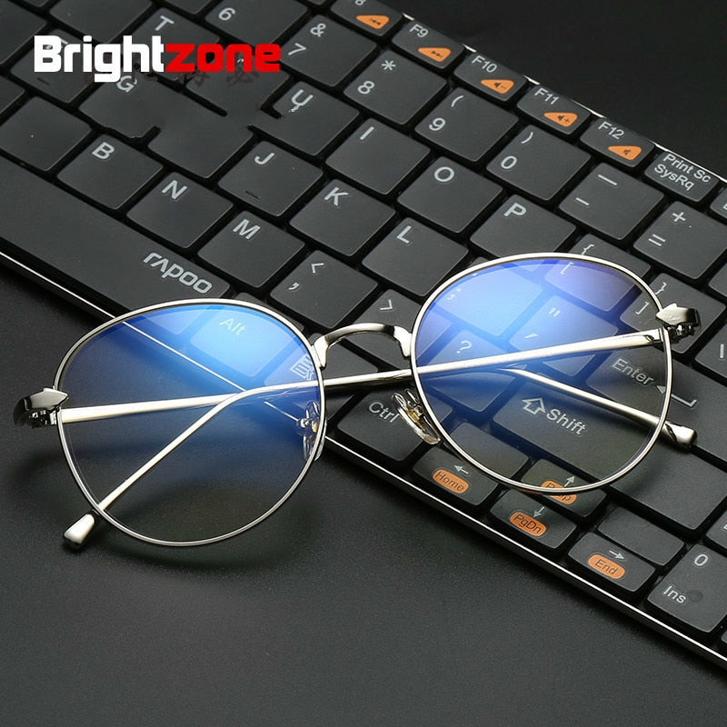 Brightzone Unisex Full Rim Round Aluminum Eyeglasses 26g Full Rim Brightzone