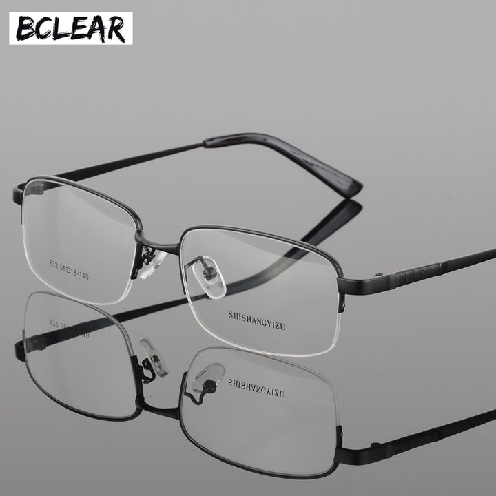Bclear Men's Semi Rim Alloy Square Eyeglasses 872 Semi Rim Bclear black