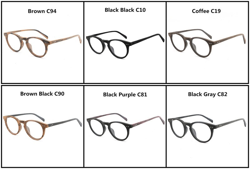 Hdcrafter Unisex Full Rim Round Wood Frame Eyeglasses Lhb030 Full Rim Hdcrafter Eyeglasses