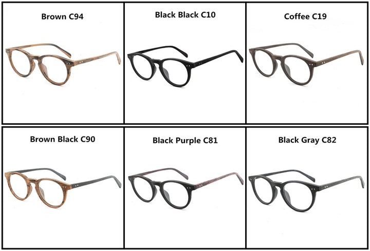 Hdcrafter Unisex Full Rim Round Wood Frame Eyeglasses Lhb030 Full Rim Hdcrafter Eyeglasses