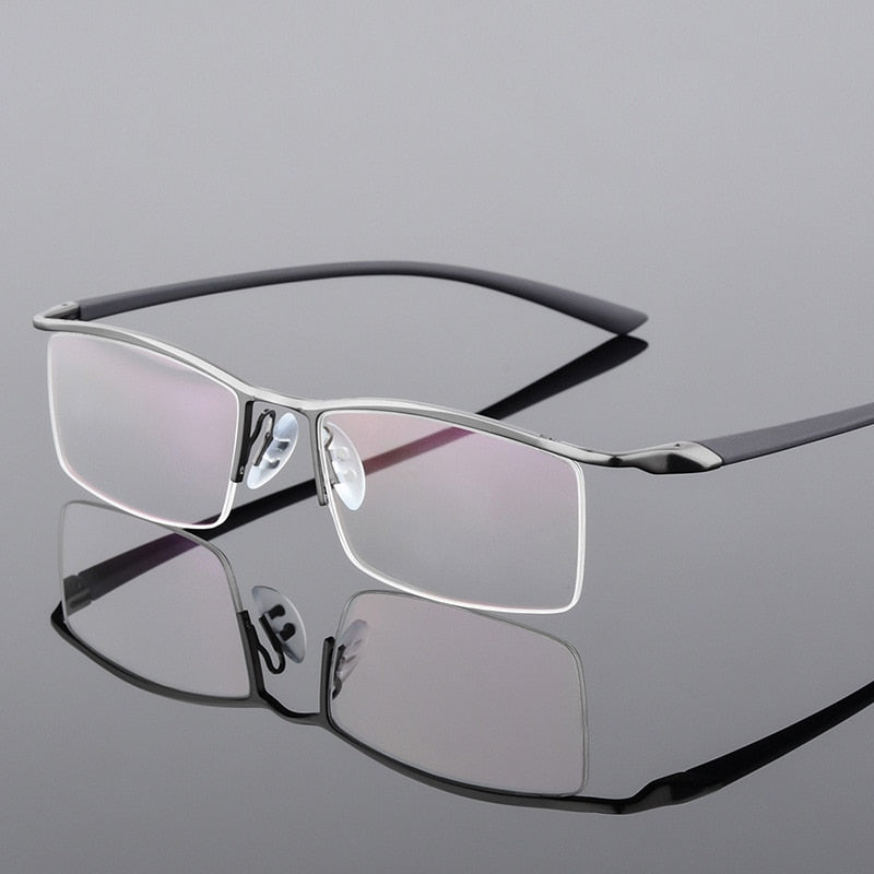 Reven Jate Men's Semi Rim Browline Alloy Eyeglasses P8190 Semi Rim Reven Jate