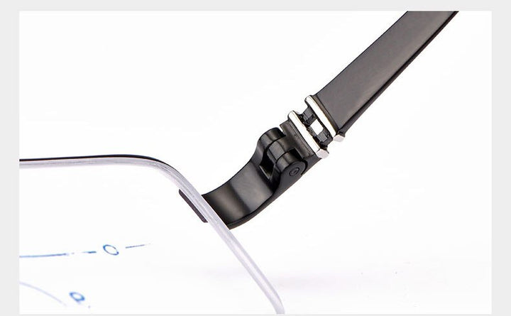 Hotochki Men's Semi Rim Titanium Frame Progressive Lens Reading Glasses Anti Blue Light 1688 Reading Glasses Hotochki
