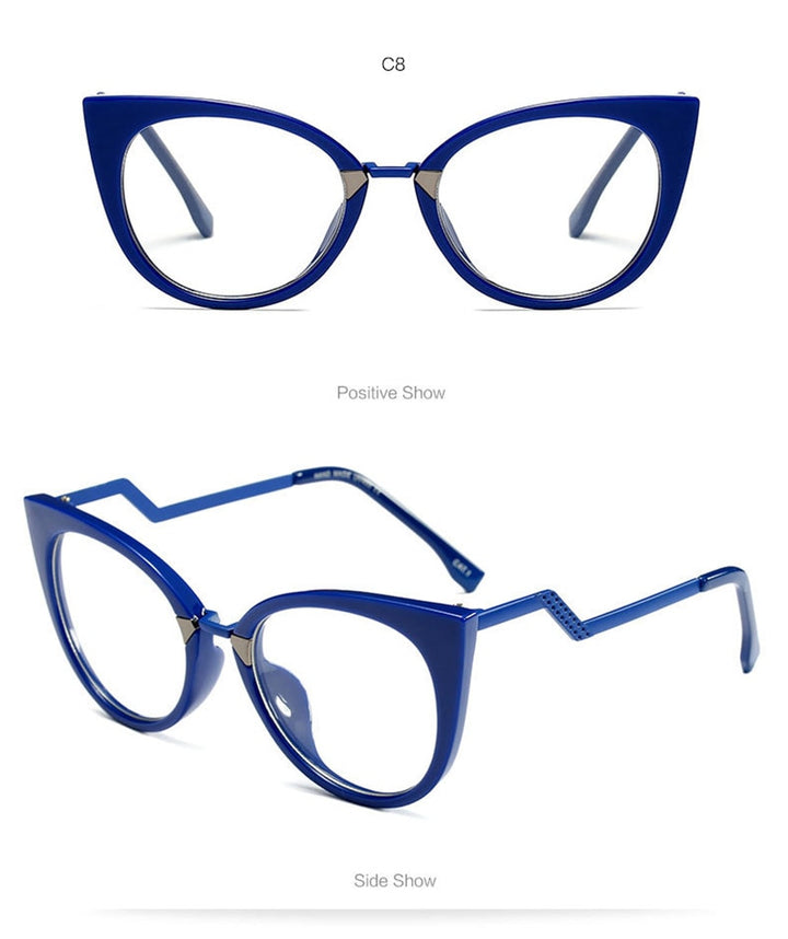 Hotony Women's Full Rim Cat Eye Acetate Frame Eyeglasses 97320 Full Rim Hotony
