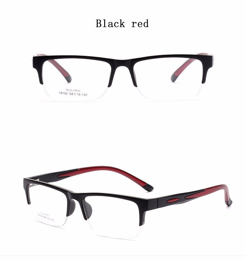 Hotochki Unisex Semi Rim TR-90 Resin Square Frame Eyeglasses 18192 Semi Rim Hotochki