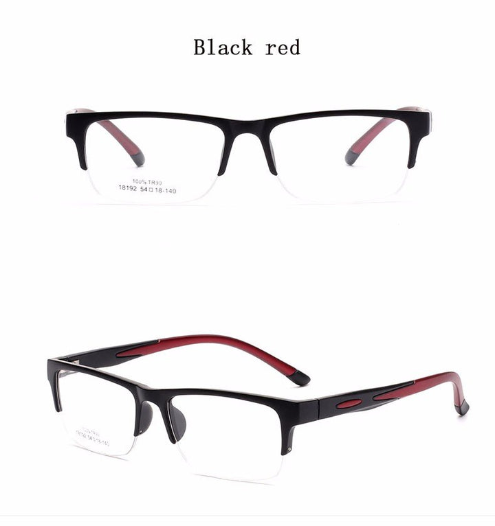 Hotochki Unisex Semi Rim TR-90 Resin Square Frame Eyeglasses 18192 Semi Rim Hotochki