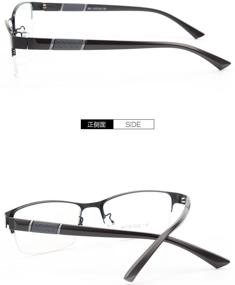 Bclear Men's Semi Rim Alloy Tr 90  Square Eyeglasses  961 Semi Rim Bclear