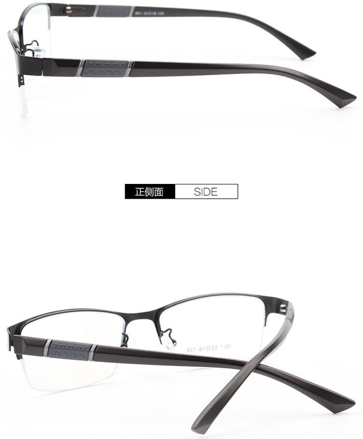 Bclear Men's Semi Rim Alloy Tr 90  Square Eyeglasses  961 Semi Rim Bclear