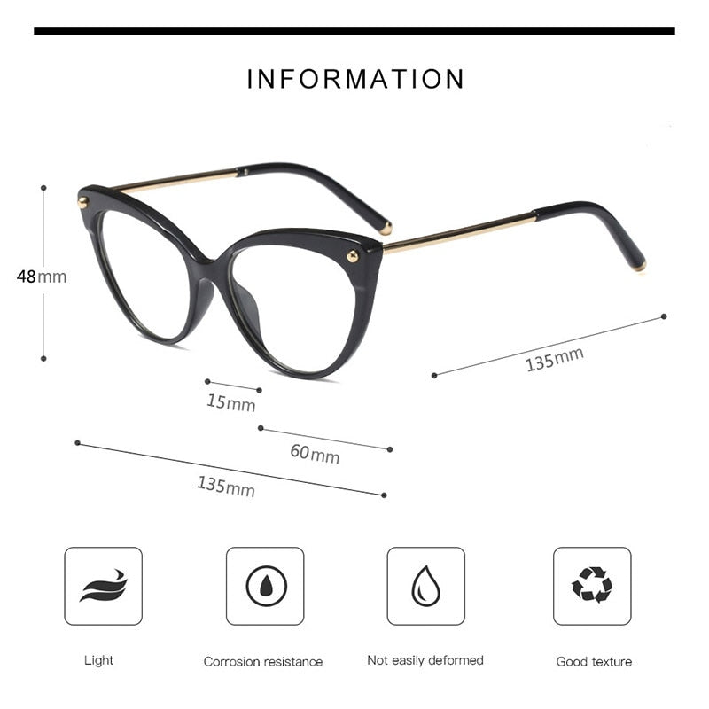 Hotony Women's Full Rim Cat Eye Acetate Frame Eyeglasses 93308 Full Rim Hotony
