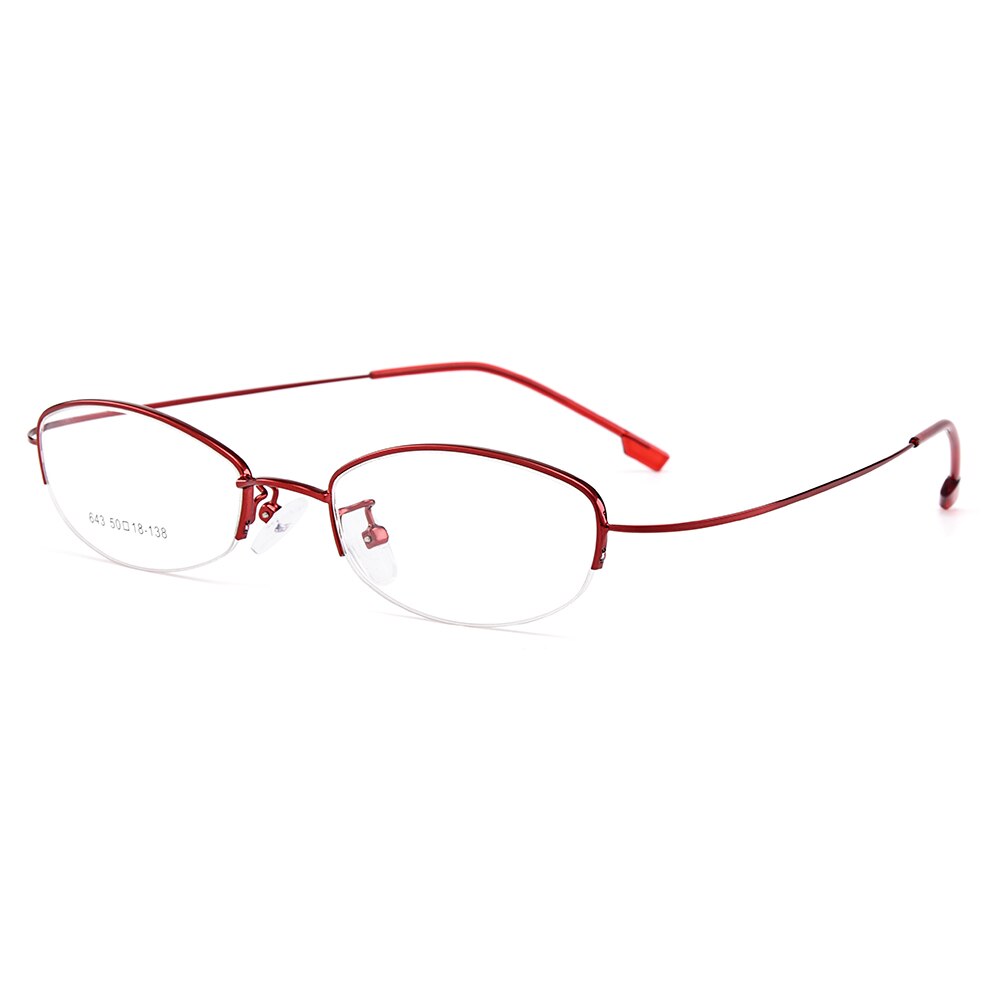 Gmei Women's Eyeglasses Semi Rim Memory Titanium Alloy Y643 Semi Rim Gmei Optical