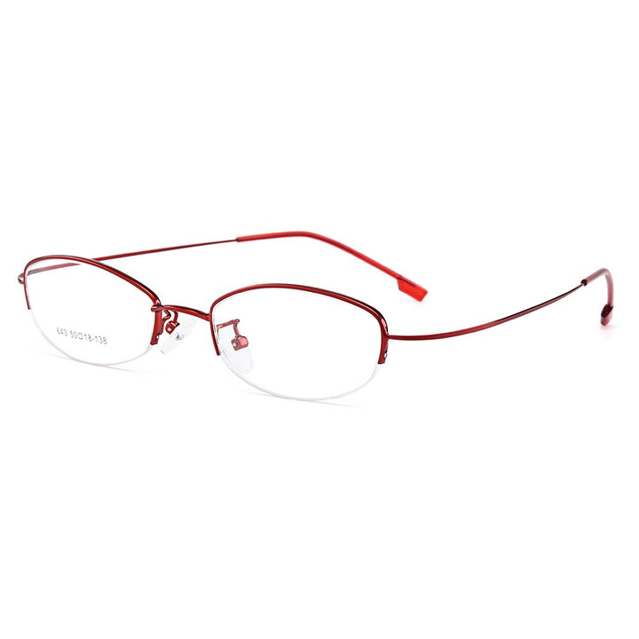 Gmei Women's Eyeglasses Semi Rim Memory Titanium Alloy Y643 Semi Rim Gmei Optical