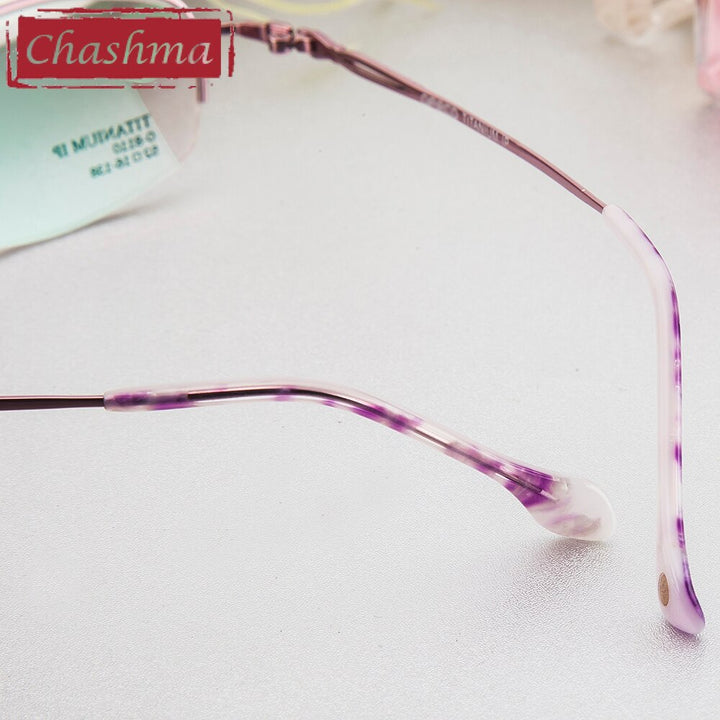 Chashma Women's Semi Rim Oval Titanium Eyeglasses 8110 Semi Rim Chashma