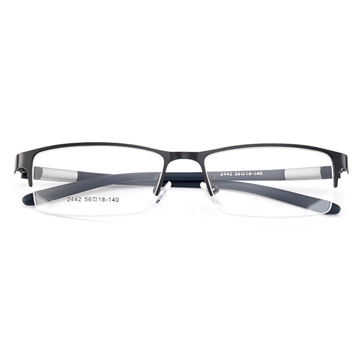 Gmei Men's Eyeglasses Semi Rim Titanium Alloy Square Y2442 Semi Rim Gmei Optical