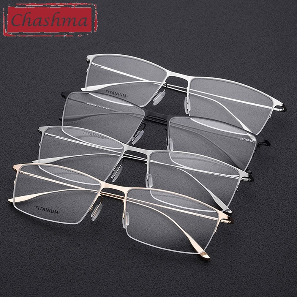 Chashma Men's Semi Rim Square Titanium Eyeglasses 2611 Semi Rim Chashma