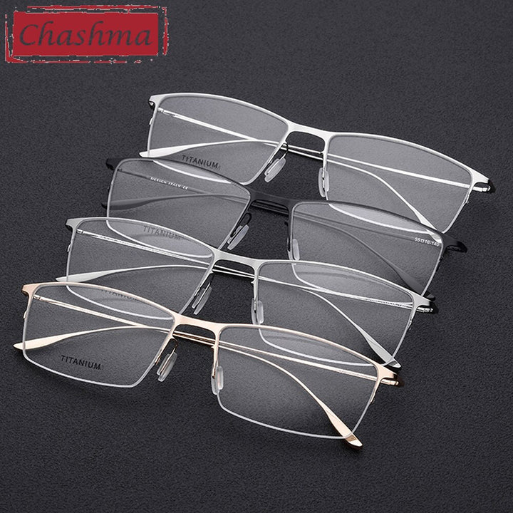 Chashma Men's Semi Rim Square Titanium Eyeglasses 2611 Semi Rim Chashma