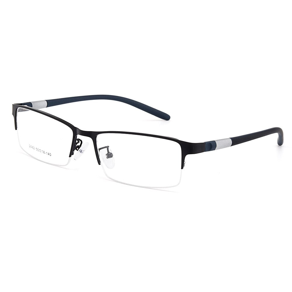 Gmei Men's Eyeglasses Semi Rim Titanium Alloy Square Y2442 Semi Rim Gmei Optical