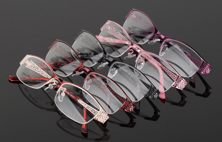 Reven Jate Women's Semi Rim Rectangle Alloy Eyeglasses 99001 Semi Rim Reven Jate