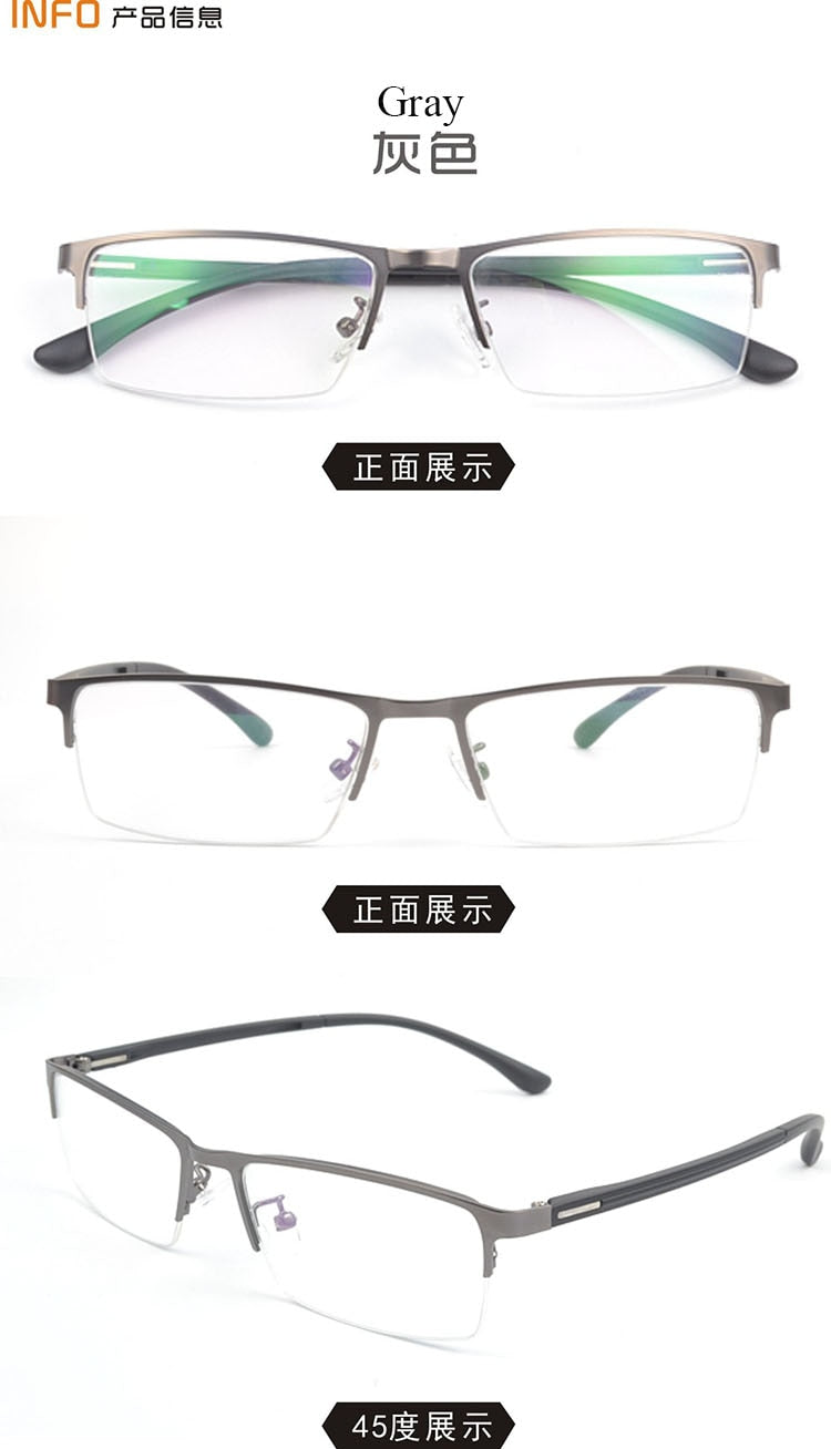 Bclear Men's Semi Rim Square Alloy Eyeglasses A1508 Semi Rim Bclear