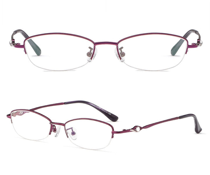 Hotochki Women's Semi Rim Alloy Frame Reading Glasses 3039 Reading Glasses Hotochki