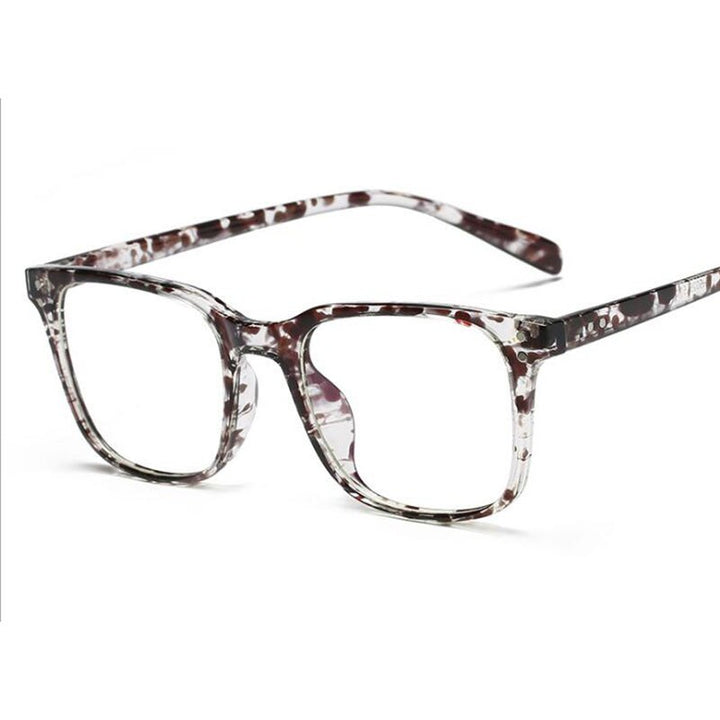 Hotochki Unisex Full Rim TR-90 Resin Square Acetate Frame Eyeglasses 5025 Full Rim Hotochki ink