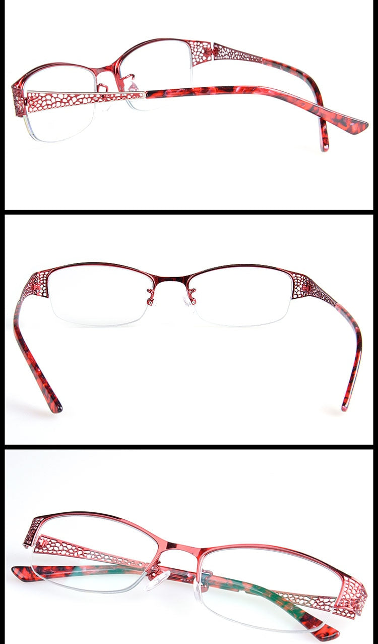 Bclear Women's Alloy Semi Rim Eyeglasses Photochromic P99001 Semi Rim Bclear