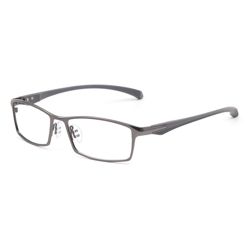 Hotochki Men's Full Rim IP Electronic Plated Alloy Metal Frame Eyeglasses Full Rim Hotochki gray