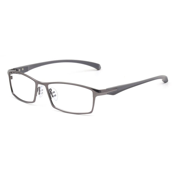 Hotochki Men's Full Rim IP Electronic Plated Alloy Metal Frame Eyeglasses Full Rim Hotochki gray
