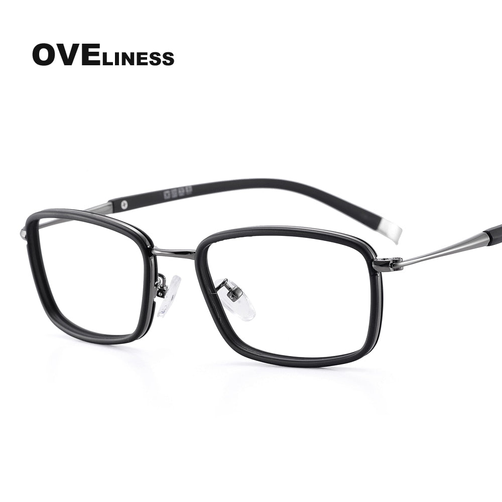 Oveliness Unisex Full Rim Square Alloy Eyeglasses 0037 Full Rim Oveliness shiny gun