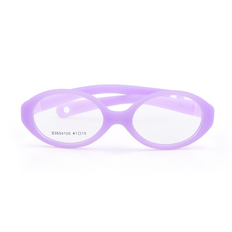 Unisex Children's Oval Titanium Plastic Framed Eyeglasses Frame Brightzone C15 purple  