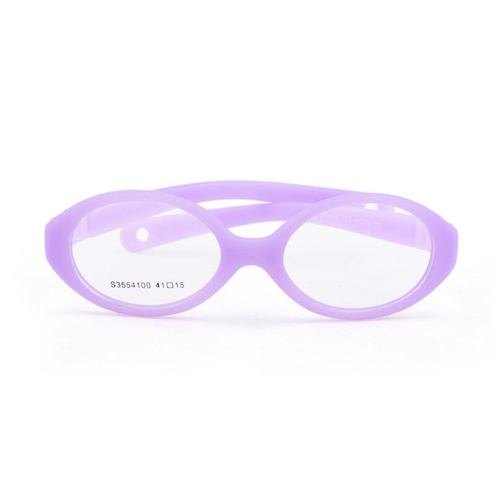 Unisex Children's Oval Titanium Plastic Framed Eyeglasses Frame Brightzone C15 purple  
