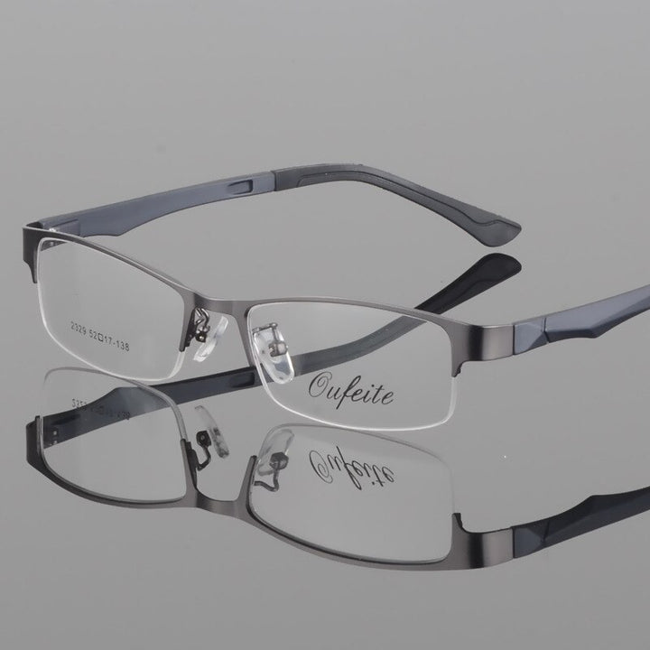 Unisex Half Rim Alloy Frame Eyeglasses 2329 Semi Rim Bclear