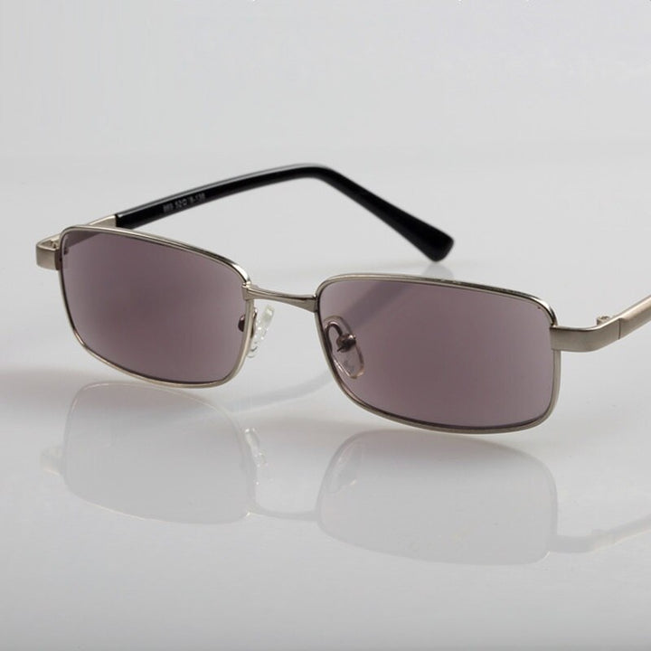 Cubojue Unisex Full Rim Rectangle Alloy Reading Glasses Photochromic 869 Reading Glasses Cubojue