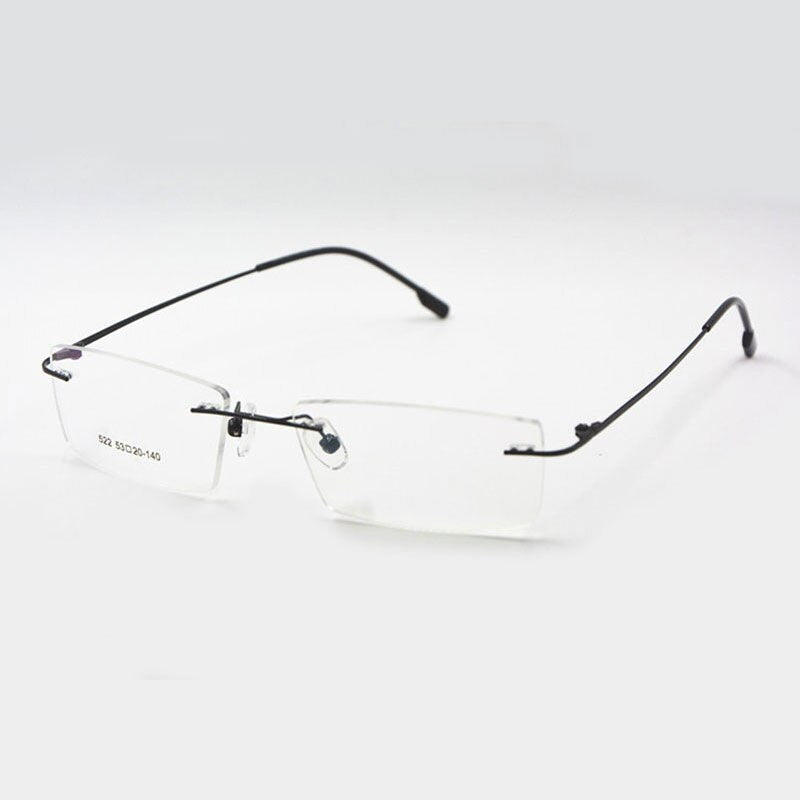 Reven Jate Unisex Rimless Square Titanium Eyeglasses R522 Rimless Reven Jate
