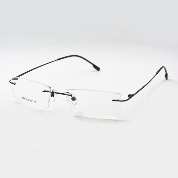 Reven Jate Unisex Rimless Square Titanium Eyeglasses R522 Rimless Reven Jate