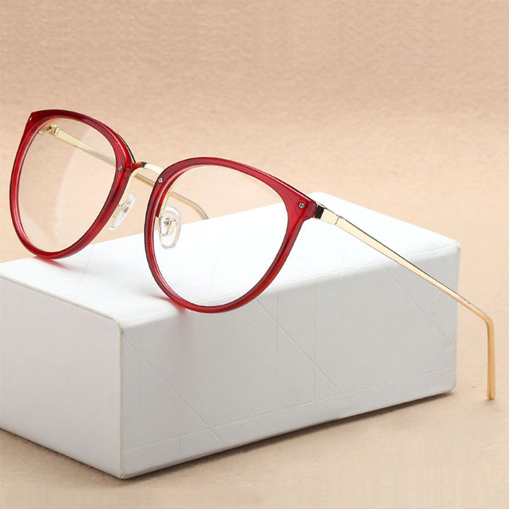 Hotochki Women's Full Rim Cat Eye Alloy PC Frame Eyeglasses 5969 Full Rim Hotochki