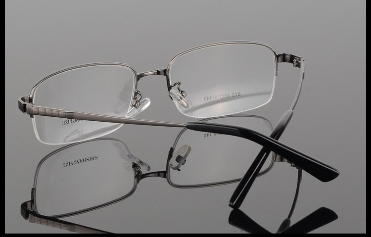 Bclear Men's Semi Rim Alloy Square Eyeglasses 872 Semi Rim Bclear