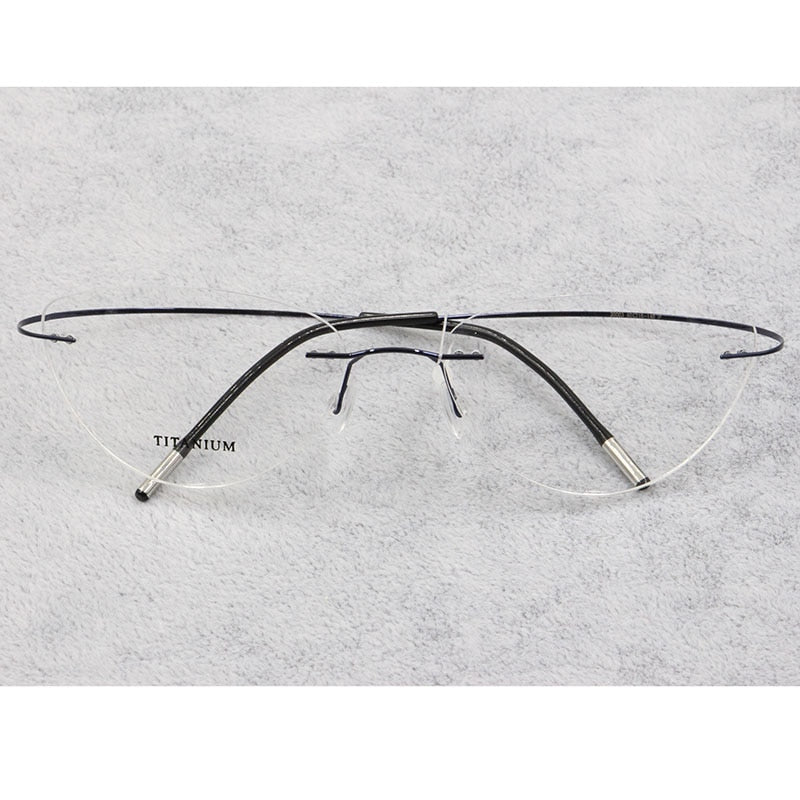 Bclear Women Rimless Cat Eye Memory Titanium Eyeglasses 2003 Rimless Bclear