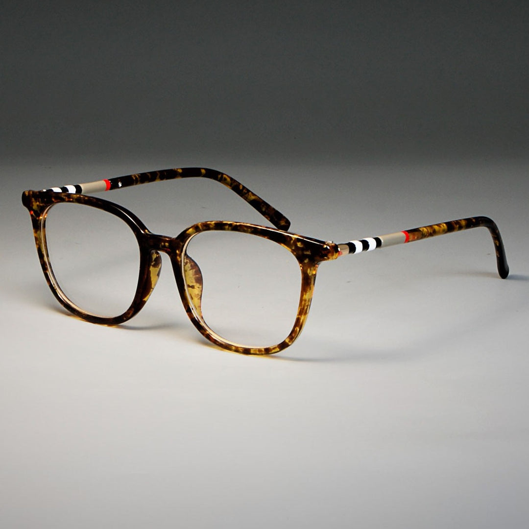 CCspace Unisex Full Rim Cat Eye Tr 90 Resin Frame Eyeglasses 47892 Full Rim CCspace C3 leopard clear