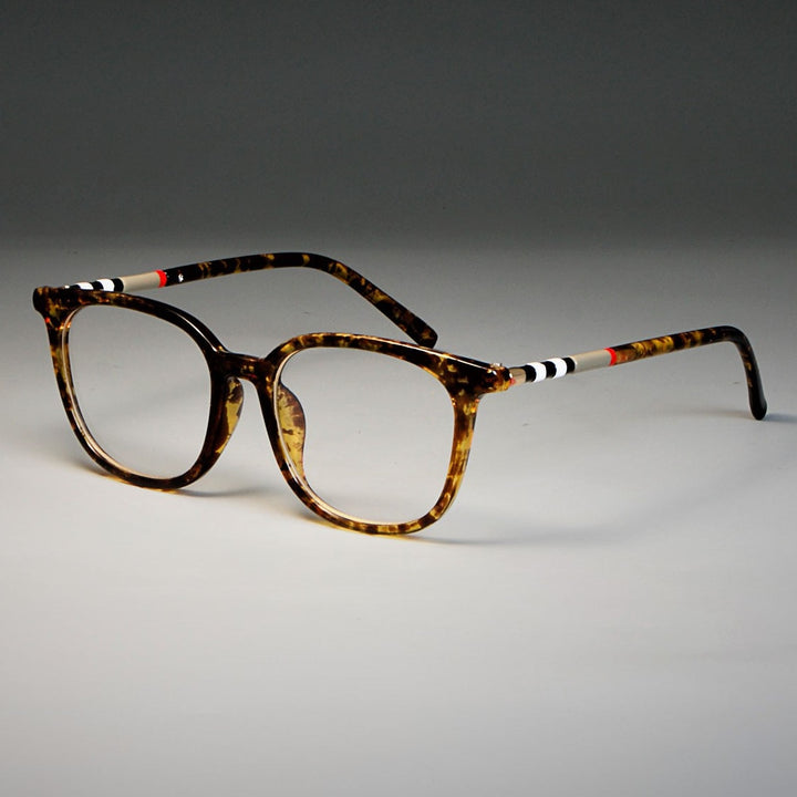 CCspace Unisex Full Rim Cat Eye Tr 90 Resin Frame Eyeglasses 47892 Full Rim CCspace C3 leopard clear