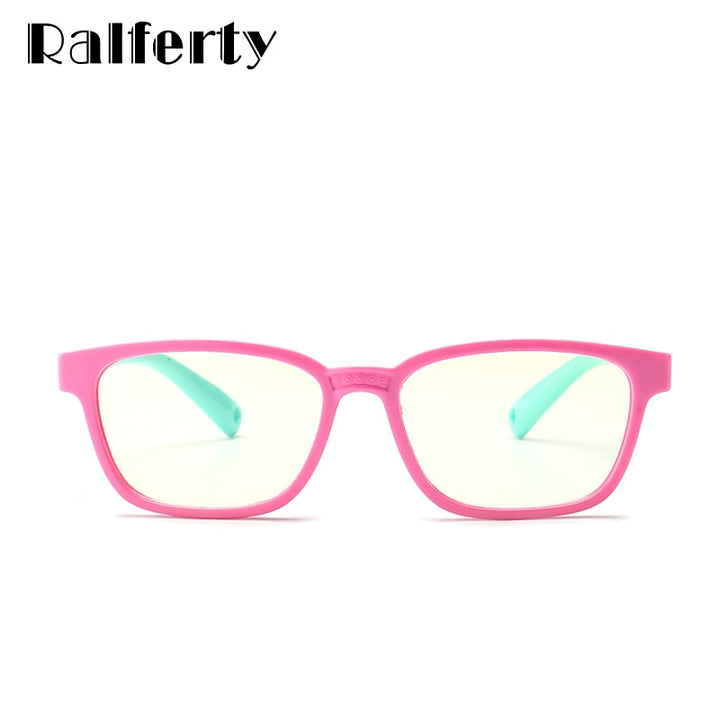 Ralferty Kids Square Eyeglasses Anti-blue Light TR90 Flexible M8140 Full Rim Ralferty